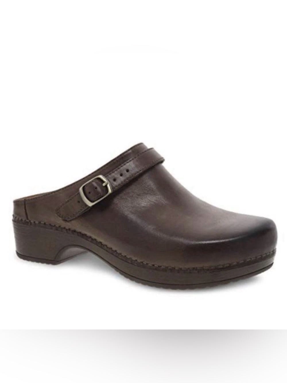 Dansko Women's Berry Brown Milled Burnished Leather Clogs 9421801600 Sz41
